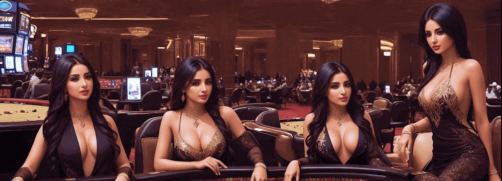 The-image-shows-four-women-sitting-at-a-gaming-table-in-a-casino-playing-baloot